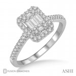 Ashi 3/8 CT Emerald Diamond Fusion Ring